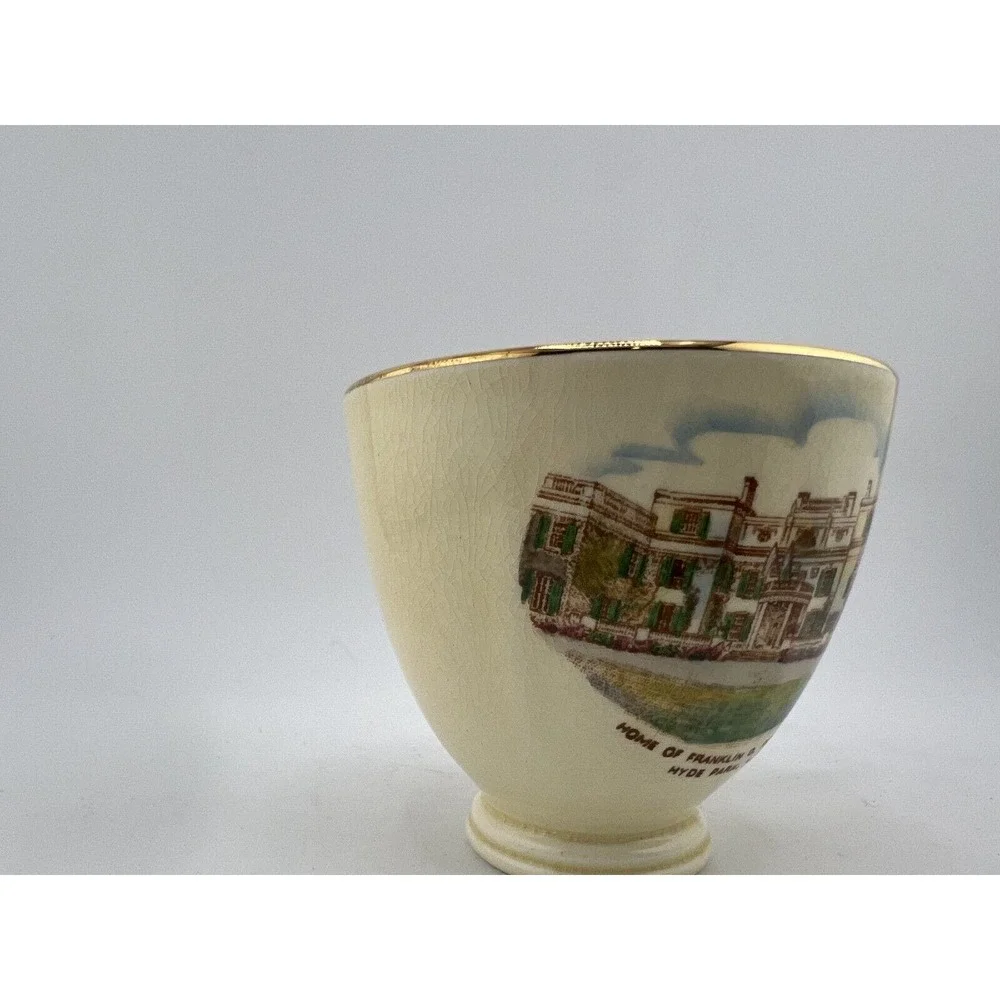 Vintage Crown Devon Jonroth England Franklin D. Roosevelt‎ Gold Rim Teacup